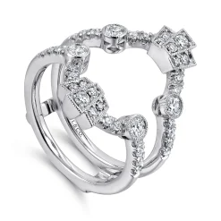 Best Gabriel & Co. Vintage Inspired 14K White Gold Diamond Ring Enhancer - 0.67 ct