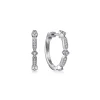 Gabriel & Co. Vintage Inspired 14K White Gold 20mm Classic Diamond Hoop Earrings
