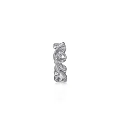 Hot Gabriel & Co. Vintage Inspired 14K White Gold 13.5MM Diamond Single Ear Cuff