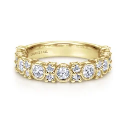 Discount Gabriel & Co. Vintage Inspired 14K Yellow Gold Diamond Anniversary Band - 1 ct