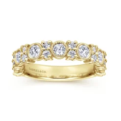 Discount Gabriel & Co. Vintage Inspired 14K Yellow Gold Diamond Anniversary Band - 1 ct