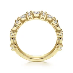 Discount Gabriel & Co. Vintage Inspired 14K Yellow Gold Diamond Anniversary Band - 1 ct