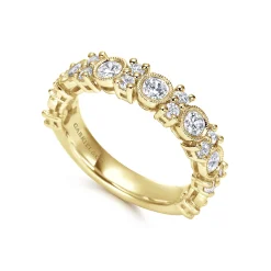 Discount Gabriel & Co. Vintage Inspired 14K Yellow Gold Diamond Anniversary Band - 1 ct