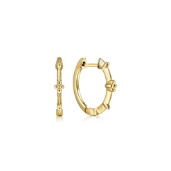 Clearance Gabriel & Co. Vintage Inspired 14K Yellow Gold 15mm Beaded Station Huggies