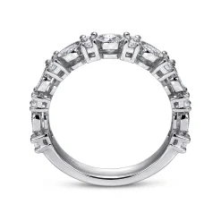 New Gabriel & Co. Vintage Inspired Platinum Diamond Anniversary Band - 1 ct