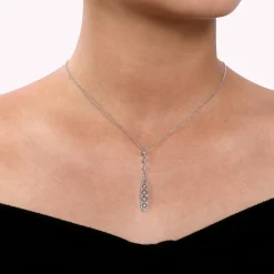 Outlet Gabriel & Co. Vintage 14K White Gold Diamond Necklace