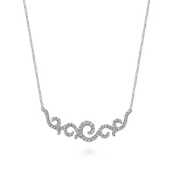 Sale Gabriel & Co. Vintage 14K White Gold Diamond Necklace