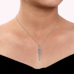 Discount Gabriel & Co. Vintage 14K White Gold Diamond Pendant Necklace