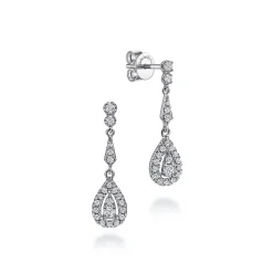Gabriel & Co. Vintage 14K White Gold Diamond Stud Earrings