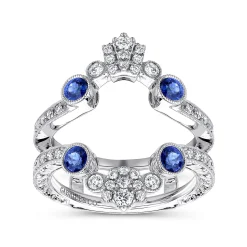 Discount Gabriel & Co. Vintage 14K White Gold Sapphire and Diamond Ring Enhancer - 0.35 ct