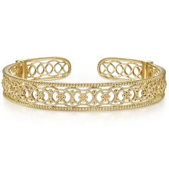 Hot Gabriel & Co. Vintage 14K Yellow Gold Open Filligree Bangle