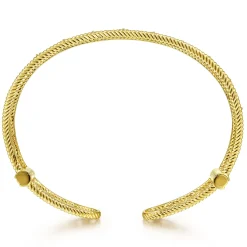 Hot Gabriel & Co. Vintage 14K Yellow Gold Open Filligree Bangle