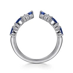 Outlet Gabriel & Co. Virelle - 14K White Gold Prong Set Marquise and Round Open Diamond Anniversary Band - 0.16 ct
