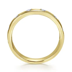 Outlet Gabriel & Co. Vitoria - 14k Yellow Gold Flush Set Round 7 Stone Diamond Anniversary Band - 0.17 ct