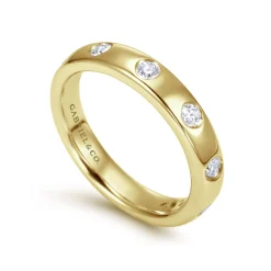 Online Gabriel & Co. Vitoria - 14K Yellow Gold Flush Set 7 Stone Diamond Anniversary Band - 0.3 ct