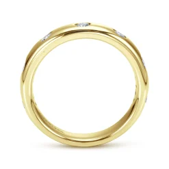 Online Gabriel & Co. Vitoria - 14K Yellow Gold Flush Set 7 Stone Diamond Anniversary Band - 0.3 ct