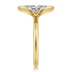 Clearance Gabriel & Co. Vivienne - 14K Yellow Gold Half Bezel Marquise Shape Solitaire Diamond Engagement Ring