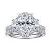 Gabriel & Co. Wade - 14K White Gold Oval Three Stone Halo Diamond Engagement Ring