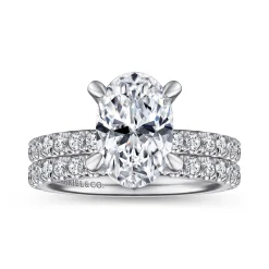 Best Gabriel & Co. Wallis - 14K Yellow Gold Oval Diamond Engagement Ring