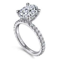 Best Gabriel & Co. Wallis - 14K Yellow Gold Oval Diamond Engagement Ring