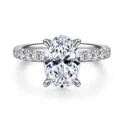 Best Gabriel & Co. Wallis - 14K Yellow Gold Oval Diamond Engagement Ring
