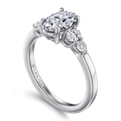 Gabriel & Co. Wave - 14K White Gold Oval Diamond Engagement Ring