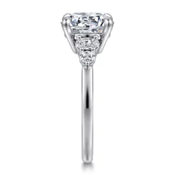 Online Gabriel & Co. Wave - 14K White Gold Round Diamond Engagement Ring