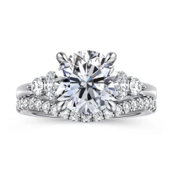 Online Gabriel & Co. Wave - 14K White Gold Round Diamond Engagement Ring