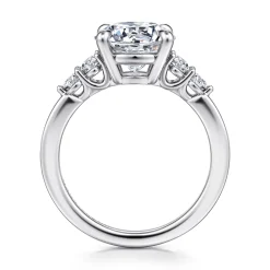 Online Gabriel & Co. Wave - 14K White Gold Round Diamond Engagement Ring