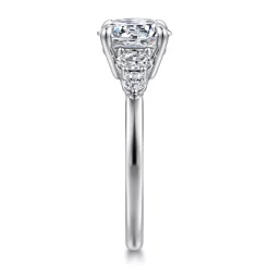 Online Gabriel & Co. Wave - 14K White Gold Round Diamond Engagement Ring