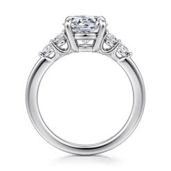 Online Gabriel & Co. Wave - 14K White Gold Round Diamond Engagement Ring