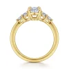 Discount Gabriel & Co. Wave - 14K Yellow Gold Oval Diamond Engagement Ring