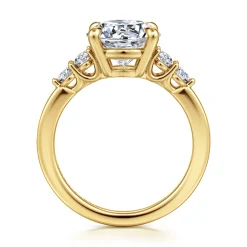Sale Gabriel & Co. Wave - 14K Yellow Gold Round Diamond Engagement Ring
