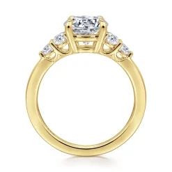 Online Gabriel & Co. Wave - 14K Yellow Gold Round Diamond Engagement Ring