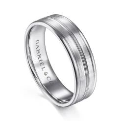 Hot Gabriel & Co. Weston - 14K White Gold 6mm - Men's Wedding Band in Satin Finish