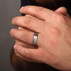 Hot Gabriel & Co. Weston - 14K White Gold 6mm - Men's Wedding Band in Satin Finish