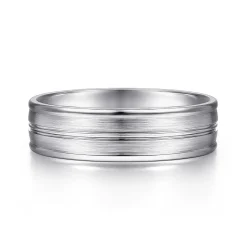 Hot Gabriel & Co. Weston - 14K White Gold 6mm - Men's Wedding Band in Satin Finish