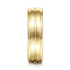 Hot Gabriel & Co. Weston - 14K Yellow Gold 6mm - Men's Wedding Band in Satin Finish
