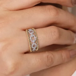 Best Gabriel & Co. Wide Band Easy-Stack Ring 14K White and Yellow Gold Diamond 0.35ct Bujukan