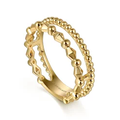 Outlet Gabriel & Co. Wide Band Easy-Stack Ring 14K Yellow Gold Bujukan