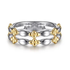 Outlet Gabriel & Co. Wide Band Easy-Stack Ring 14K Yellow Gold and 925 Sterling Silver Bujukan