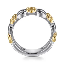Outlet Gabriel & Co. Wide Band Easy-Stack Ring 14K Yellow Gold and 925 Sterling Silver Bujukan