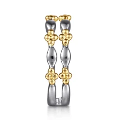 Outlet Gabriel & Co. Wide Band Easy-Stack Ring 14K Yellow Gold and 925 Sterling Silver Bujukan