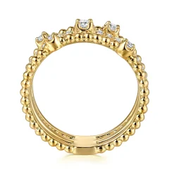 Sale Gabriel & Co. Wide Band Easy-Stack Ring 14K Yellow Gold Diamond 0.35ct Bujukan