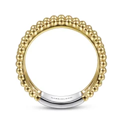 Clearance Gabriel & Co. Wide Band Ring 14K White and Yellow Gold Diamond 0.45ct Bujukan