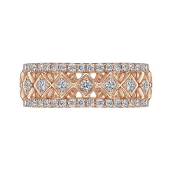 Best Gabriel & Co. Wide 14K Rose Gold Geometric Diamond Anniversary Band - 0.5 ct