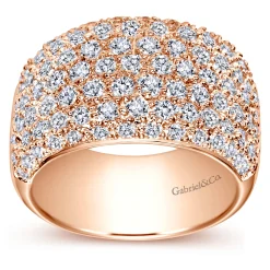 New Gabriel & Co. Wide 14K Rose Gold Pave Diamond Anniversary Band - 1.7 ct