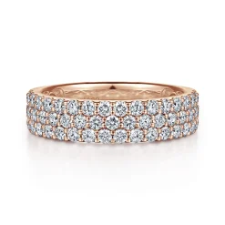 Outlet Gabriel & Co. Wide 14K Rose Gold Prong Set Diamond Anniversary Band - 1.15 ct