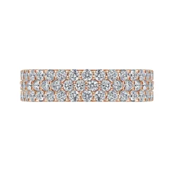 Outlet Gabriel & Co. Wide 14K Rose Gold Prong Set Diamond Anniversary Band - 1.15 ct
