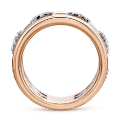 Online Gabriel & Co. Wide 14K White and Rose Gold Fancy Diamond Anniversary Band - 1.1 ct